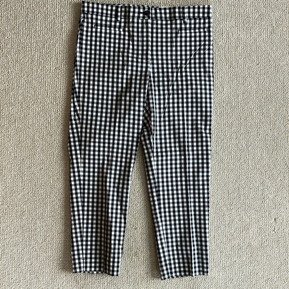 Ann Taylor Gingham Cotton Crop Pants - Picture 2 of 8